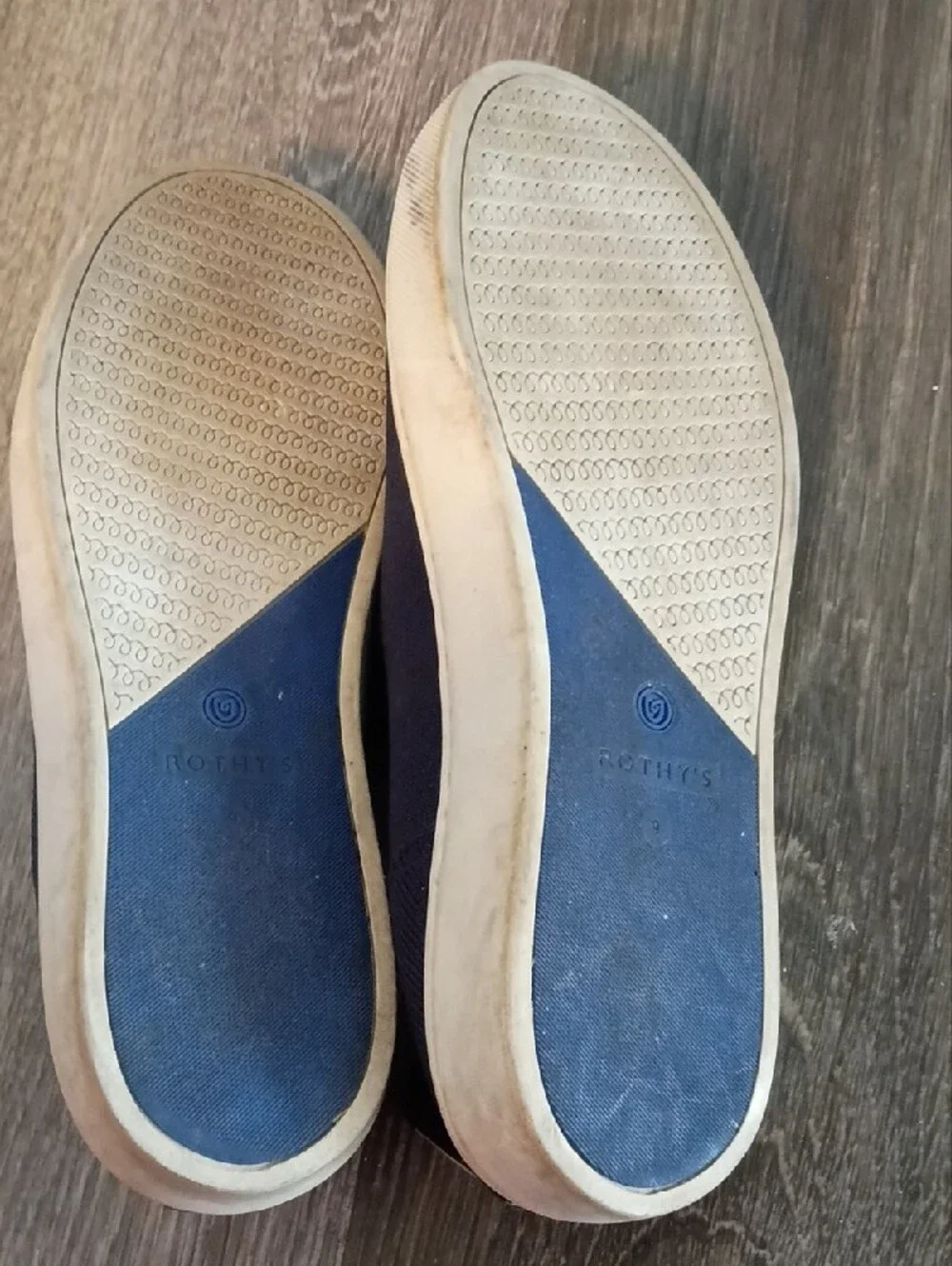 Rothy's Women's Slip-On Flats in Navy Blue with White Sole